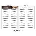 Waterproof 6D black eyebrow tattoo stickers pack with ten pairs in style BLACK-14 - 14 (9 Pairs) / Black