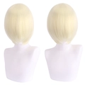Korte lichtblonde bob pruik voor cosplay gemaakt van hoogwaardige synthetische vezels - Broken Wit