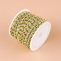 Durable gold-thread braided cotton cord in green and brown for DIY jewelry making - No.10 Yellow Coffee