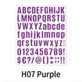 Detail view of purple DIY alphabet and number stickers for scrapbooking and water bottles - Purple