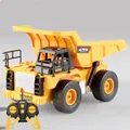 Gelber 5-Kanal RC Muldenkipper Spielzeug mit Fernbedienung und Lichteffekten, 20x10x11cm - Gelber Muldenkipper 5-Kanal Ohne Spray / 1 Set Wiederaufladbare Lithiumbatterie