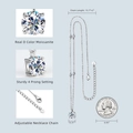 1ct D color moissanite necklace in S925 sterling silver with adjustable chain length - Milky Way 4-Prong Silver