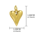 Ciondolo a cuore in acciaio inossidabile placcato oro 18k, misura 1,80 cm x 1,20 cm - Piccolo Cuore Semplice - A0001601