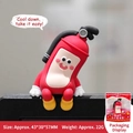 Mini red fire extinguisher character ornament for car monitor, size 43x30x57mm - 43x30x57MM / Type D Calm Down Extinguisher