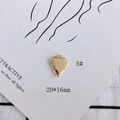 Detail of 20x16mm hammered gold heart pendant with pearl inlay for DIY jewelry making - 5# Gold Hammered Heart