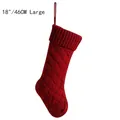 Classic 18 inch red cable knit Christmas stocking in large size for holiday decoration - Large (46CM) / Fuschia