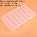 28-grid transparent storage box with removable dividers size 34.5x21.3x4.7cm - Large Adjustable 28-Compartment (34.5x21.3x4.7cm)