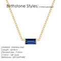 September sapphire birthstone necklace in 14K gold plated stainless steel - September Royal Blue (Sapphire Color)