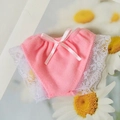 Rosa Plüschpuppen-Unterwäsche mit weißer Spitze und Schleife für 17cm Puppen - Geeignet für 17cm Anhänger / Rosa Spitzenunterwäsche