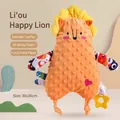 Manta de apego león para bebé con tela minky 3D y mordedor de silicona estrella - Estilo León (Leo)