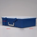 Scatola portaoggetti rettangolare blu con coperchio trasparente e misure 450x320x130mm - 45*32*13cm / Blu scuro