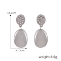 Silberne Tropfenohrringe mit Strass, 3,3 cm Länge, eleganter kugelförmiger Stil - Silber