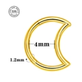 Golden 316L stainless steel moon-shaped piercing ring with 1.2mm wire diameter - Gold Moon