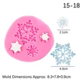 Rosa Silikonform mit Schneeflocken für DIY Weihnachts-Fondant-Kuchen-Deko - Stil 1#-Schneeflocke / Rosa