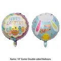 Detailed 18-inch double-sided Easter foil balloons with rabbit and chick designs - Easter Double-Sided Round Ball