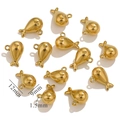 Golden stainless steel whale pendant for jewelry making 12mm x 9mm size charms - Fat Fish / Gold