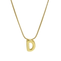 Minimalist golden snake chain necklace featuring a 3D letter D pendant for women - Necklace - Letter D