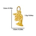 Polished gold French horn pendant dimensions: 1.8cm height by 1.0cm width, weighs 1.2g - Gold - Horn