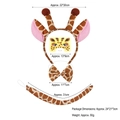 Plush giraffe costume set for kids including printed ears headband bow tie and tail - Khaki Giraffe 3-Piece Set with Face Stickers