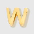 Polished golden stainless steel letter W pendant charm for DIY jewelry making - Letter W