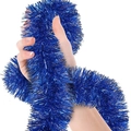 Deep blue metallic Christmas tinsel garland for festive holiday party decoration - 5 Meters / Blue