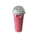 Bicchiere slushy Frozen Magic rosa con coperchio a cupola bianco e design a goccia - Aggiornato 330ML Rosa