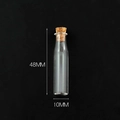 Mini 48mm x 10mm DIY clear glass bottle with cork stopper for pendants and crafts - Transparent Straight Tube Bottle + Cork
