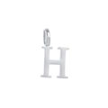 Polished silver uppercase letter H pendant in serif font for DIY jewelry making - Steel H