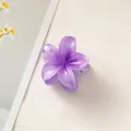 Elegant purple gradient frangipani hair claw clip with a glossy finish for updos - Cool Purple [4cm Mini]
