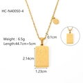 Detail of Taurus zodiac necklace showing 2.14x1.23cm gold pendant and measurement - Taurus (HC-N40050-4)