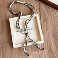 Collana vintage cuore perline legno acrilico con stampa paisley e cursore regolabile - 3# Stile Stampa Vintage Bianco