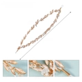 Detailed material specs of gold leaf bridal headband with acrylic crystals and copper wire - Gold Style HS-J7160G