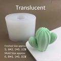 3D cactus silicone mold for candles and resin crafts in translucent white finish - Model 8749 / Translucent