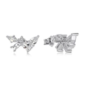 S925 sterling silver butterfly stud earrings with sparkling cubic zirconia in silver - 925 Silver / Silver (DY1D0352-S-W-WH)