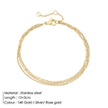 Bracciale a tre strati in acciaio inossidabile placcato oro 14K, argento e oro rosa - Triplo Strato / Color Acciaio