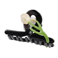 Elegant black acetate tulip hair claw clip with cream flower and green leaves on white background - 6# Tulip Black