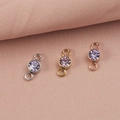 Three stainless steel birthstone charms with purple gems in silver, gold, and rose gold - Light Purple (Rose Gold)