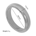 Silver 12mm stainless steel tubogas snake bone bracelet with elastic stretch design - 12mm Wide (60mm Diameter) / Steel