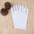 Elegant white lace gloves for weddings and ceremonies with intricate floral patterns - One Size / 22cm White