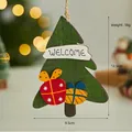 Christmas tree wooden pendant with Welcome text and gift box patterns, size 12.5x9.5cm - Christmas Tree with Gift Boxes