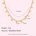 Collana minimalista in acciaio inossidabile placcato oro 18K con pendente a goccia - Collana Sottile Quadrata Con Goccia d'Acqua Rotonda