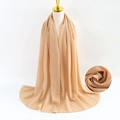 Elegant khaki pearl chiffon scarf for women with soft bubble texture on a white background - Khaki