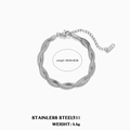 Silver stainless steel triple-strand twisted snake chain bracelet with adjustable clasp - Silver Twisted Rope Snake Chain(ZN352S-2)