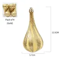Set di 4 ornamenti natalizi a goccia dorati con glitter e finitura perlata, 12,5 cm - Set di 4 / Oro