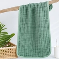 Bean green six-layer muslin cotton baby burp cloth with soft crinkled texture - 2# Smoke Green (25*50)