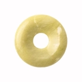 Yellow-green natural agate donut pendant with a smooth polished finish and large hole - Lemon Jade