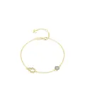 S925 Silberarmband vergoldet mit Fatima-Hand und blauem Auge der Medusa Anhänger - 925er Silber / Gold