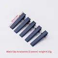 Set of 5 black 32mm metal alligator hair clips for DIY jewelry and hair accessories - Black Clip Accessories (5 Pcs)