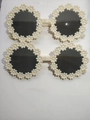 Lunettes de soleil pour enfants en forme de marguerite avec pétales blancs - Blanc Cassé