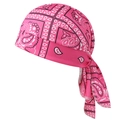 Pink paisley paisley bandana headwrap with breathable mesh for outdoor sports and fitness - L (58-60cm) / Breathable Rose Red